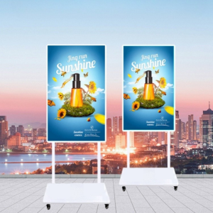 Pantalla Publicitaria Digital de 43 Pulgadas – Cartel Vertical Blanco de Piso (11-Floor Standing Poster White)
